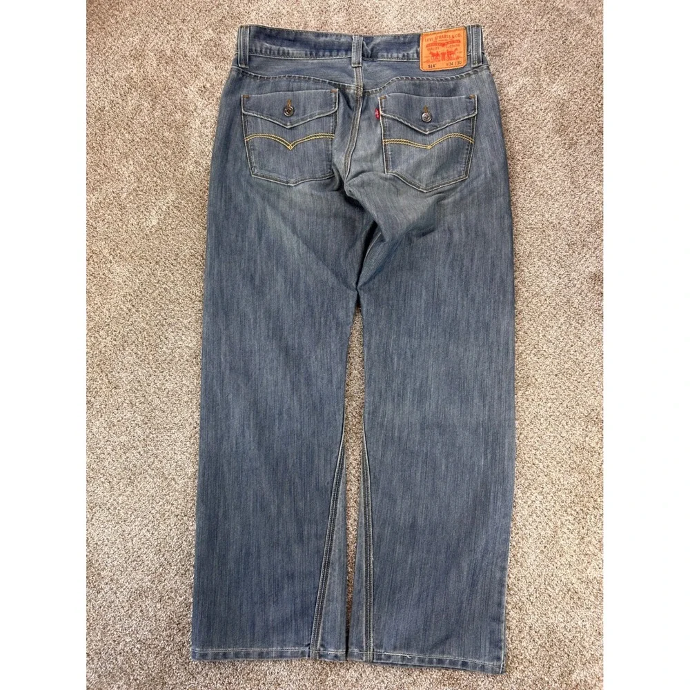 Levis 514 Straight Fit Jeans Mens 34x30 Blue Medium Wash Denim Pants